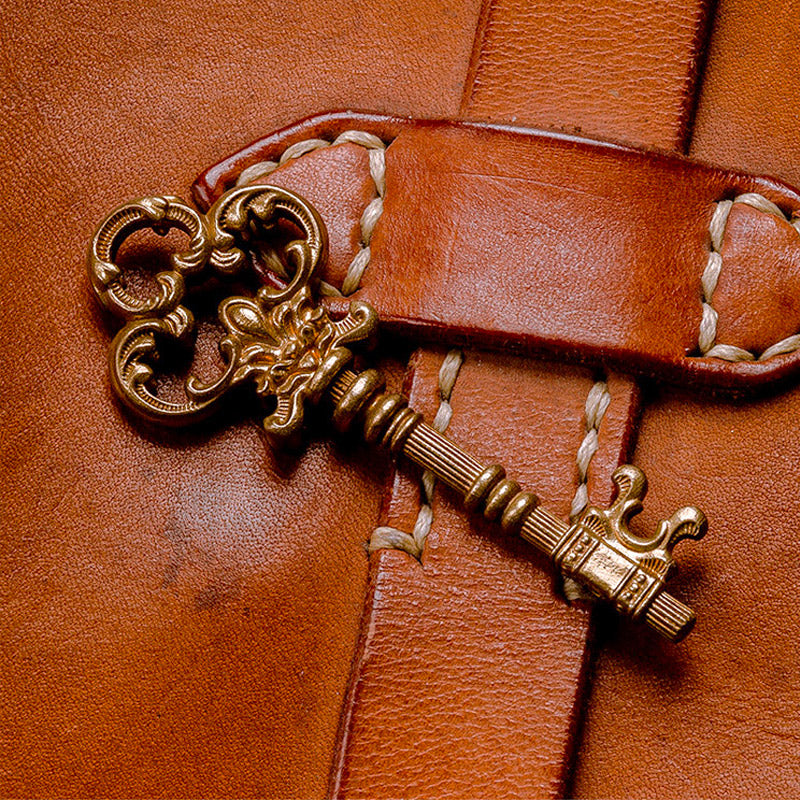 Handcrafted Vintage Brass Golden Key Pendant-04