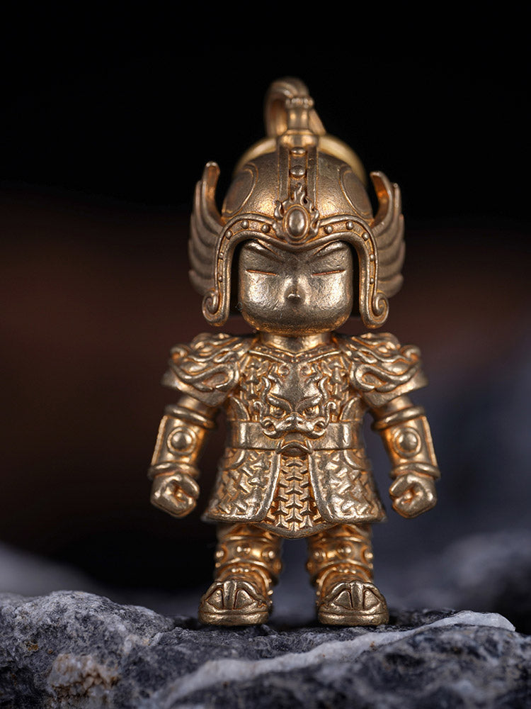 Ancient Chinese Armor Warrior Pure Brass Desktop Ornament - Creative Gift for Boys-04