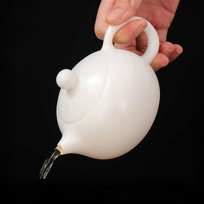 Dehua Ivory-White Porcelain Teapot Gift Set | 1-2 Cups (4 Styles)-04