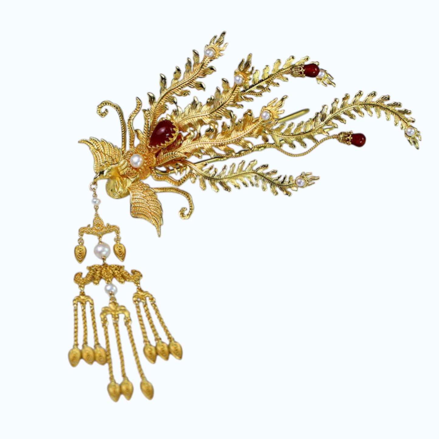 Phoenix Hairpin – Handmade Vintage Gold Chinese Hairpin for Hanfu-05