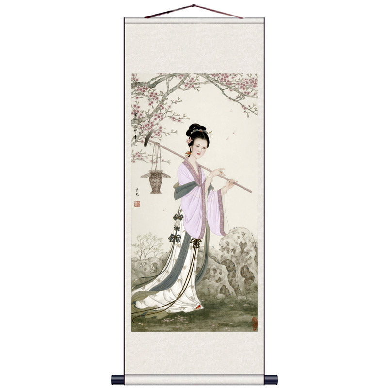 "Depiction of Ancient Court Ladies" - Traditional Chinese Painting Reproduction Classical Silk Scroll Hanging Wall Decor-04