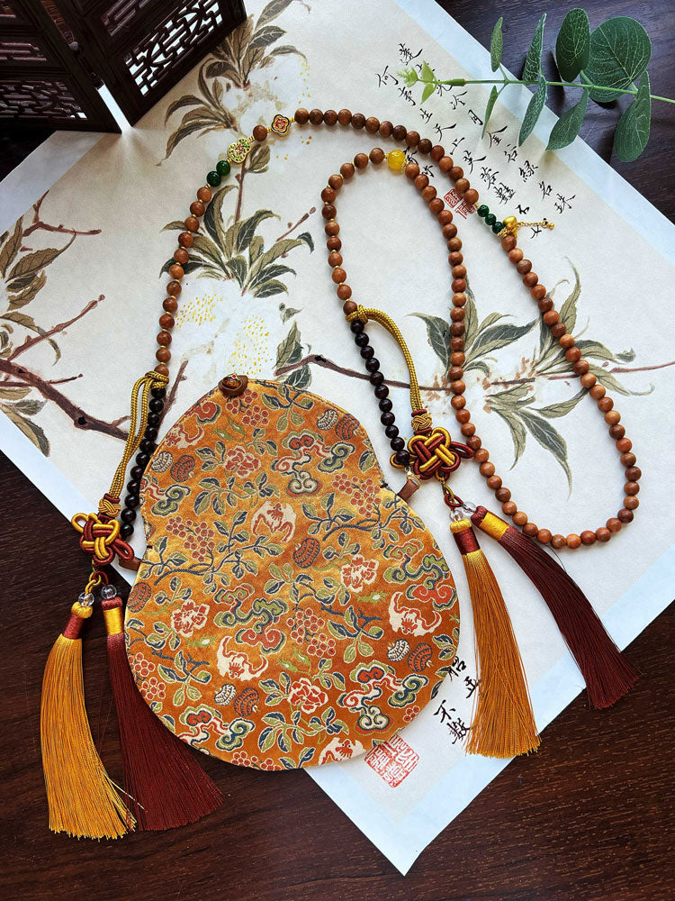 Chinese Traditional Auspicious-Patterned Jacquard Polyester Mobile Phone Pouch & Coin Purse-01