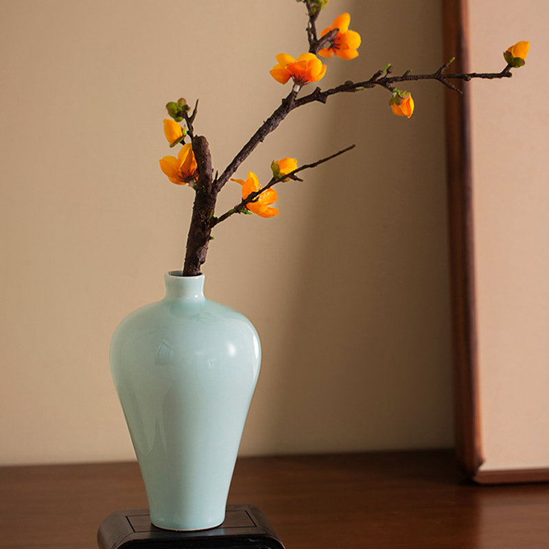 Jingdezhen Chinese Classical Celadon Porcelain Flower Vase Ornament-11