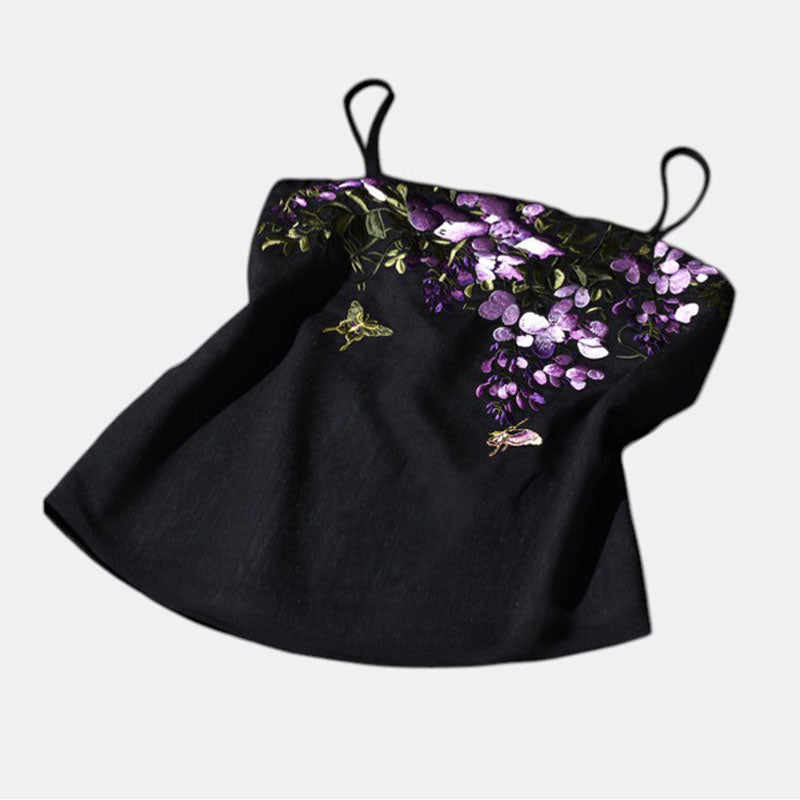 Wisteria Embroidered Camisole - Hanfu Inner Layer Top-03