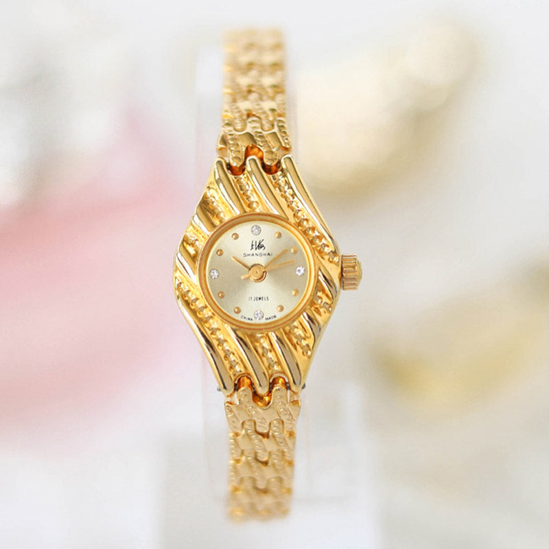 90s Retro Art Deco Style Gold-Plated Women's Manual Mechanical Watch-06