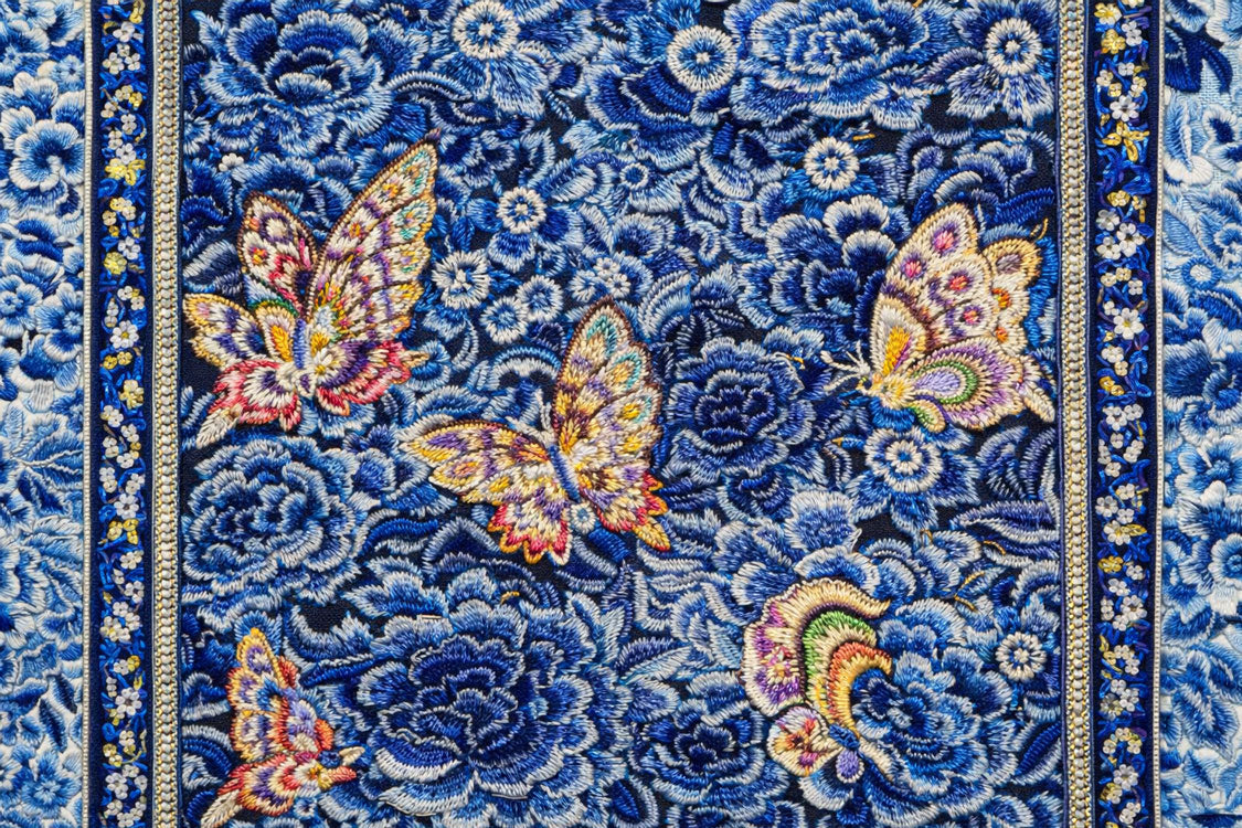 Museum-Inspired Butterfly Tableau Embroidered Mamian Qun Hanfu Skirt-05