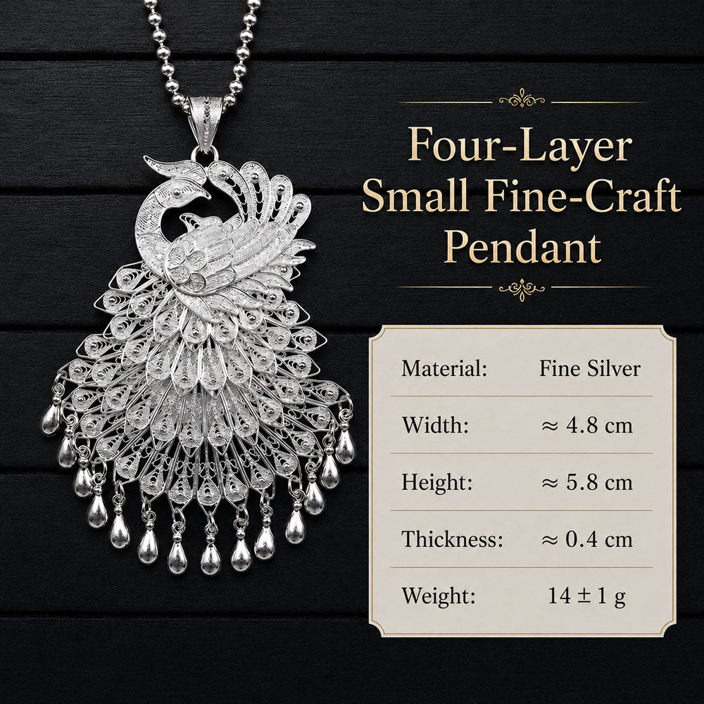 Chinese Heritage Phoenix Filigree Statement Pendant in 999 Fine Silver-04