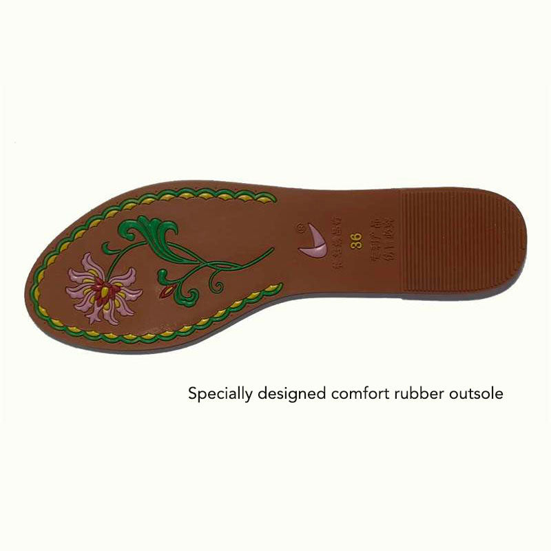 Cockscomb Floral-Embroidered Lake Blue Flats-06