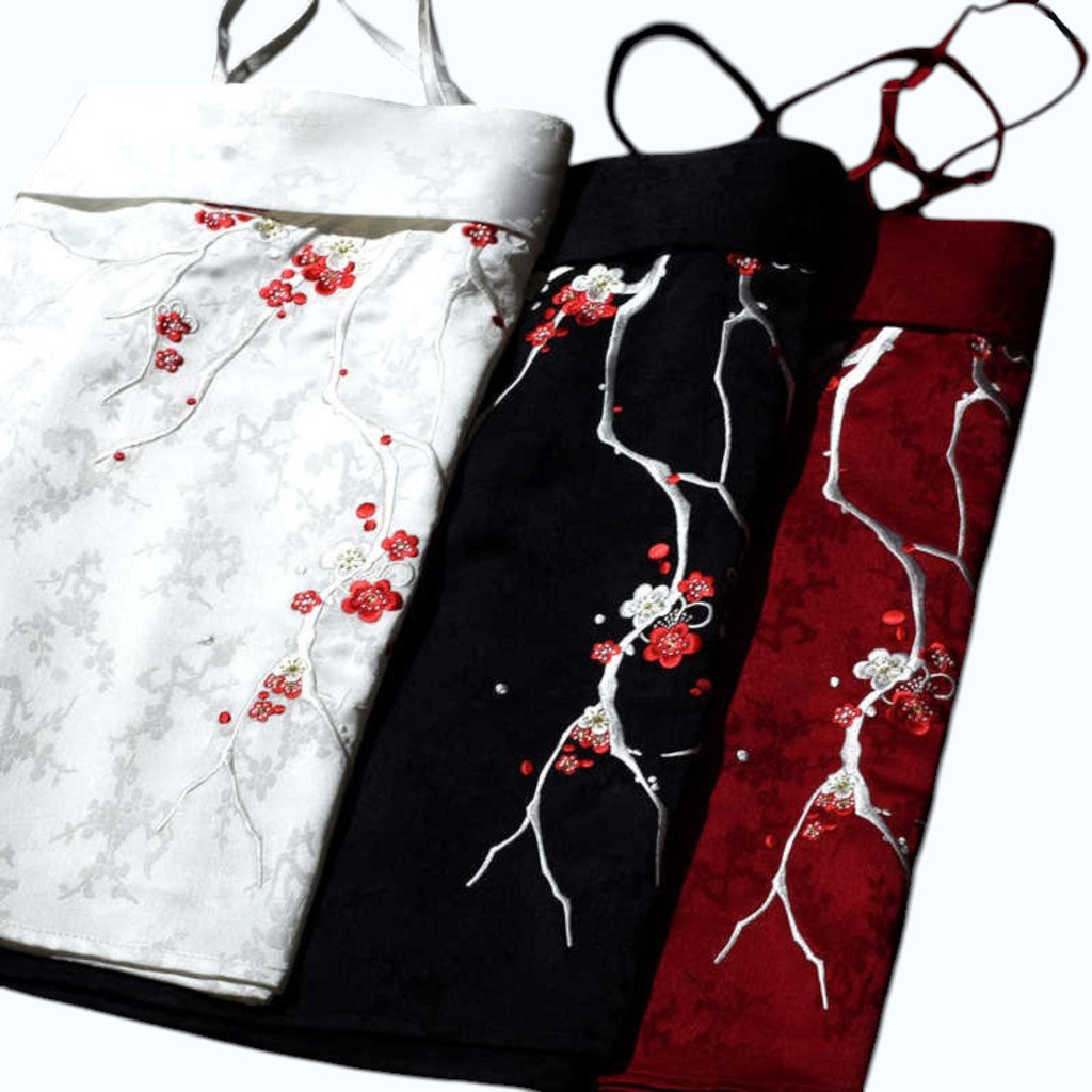 Vintage Plum Blossom Embroidered Camisole - Hanfu Inner Layer Top-04