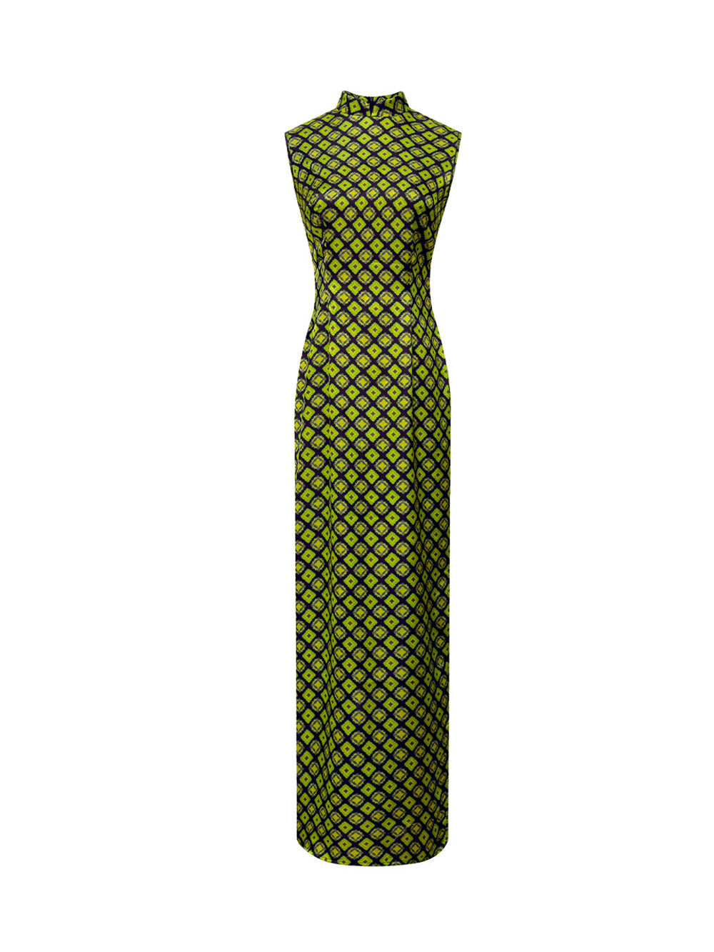 Geometric Jacquard Qipao Cheongsam Dress-05