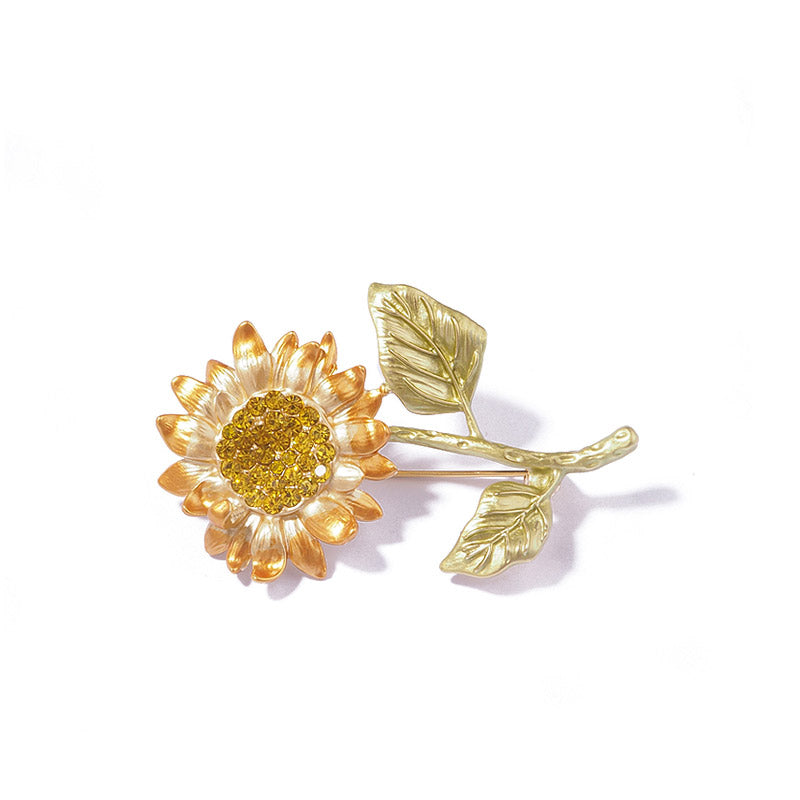 Rising Sunflower - Austrian Crystal Sunflower Brooch Jewelry Gift-05