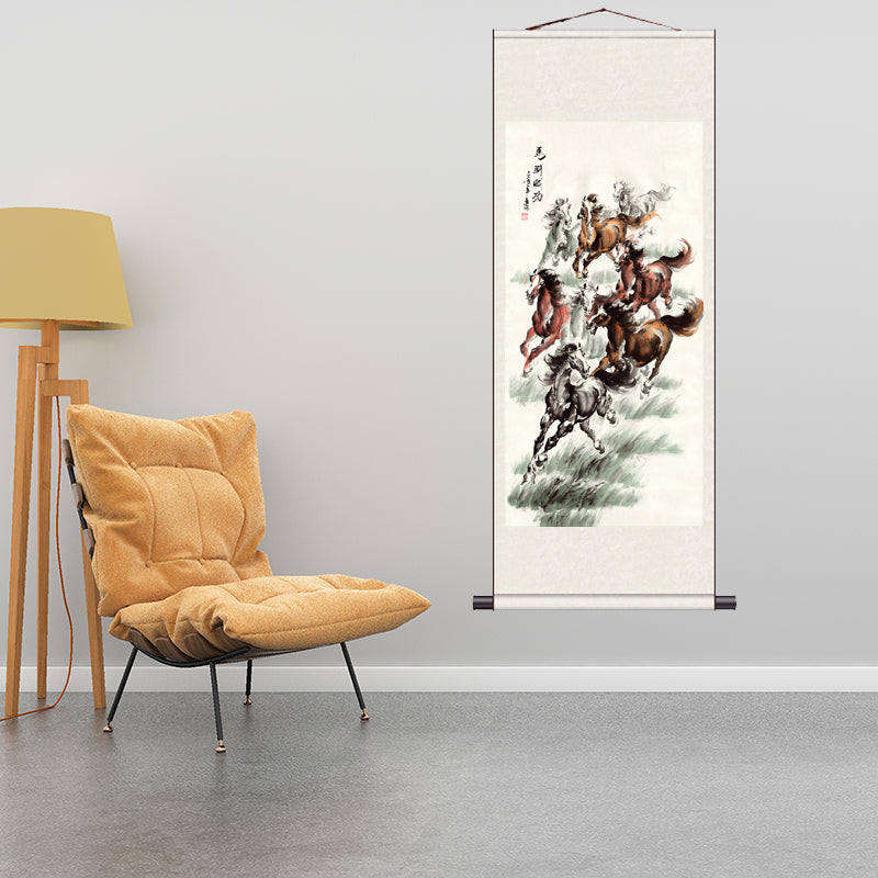 "Ma Dao Cheng Gong" Success Galloping In Silk Scroll Hanging Painting Reproduction Business Gift-06