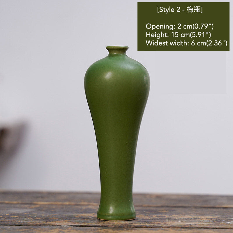 Vintage Distressed Ceramic Small Flower Vase Chinese Zen-style Vase Ornaments-06