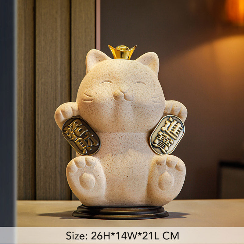 Wealth-Attracting Cat Ornament Creative Chinese Living Room Decor-02