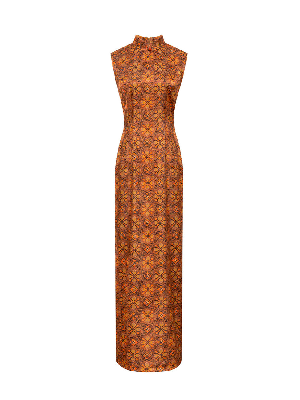 Geometric Jacquard Qipao Cheongsam Dress-08