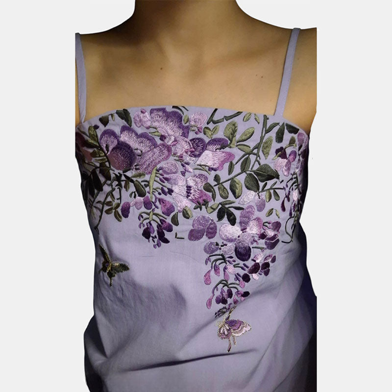 Wisteria Embroidered Camisole - Hanfu Inner Layer Top-06