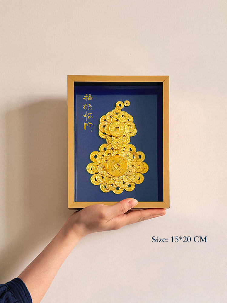 Fortune and Prosperity - Treasure Gourd Coins Decorative Painting, Ideal for Housewarming and Business Gifts-04