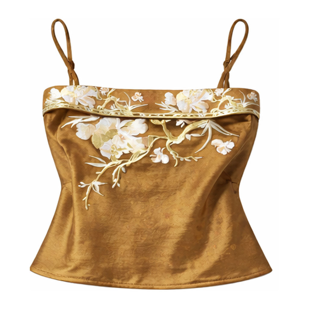 Floral Embroidered Hanfu Camisole - Vintage Chinese Inner Layer Top-06