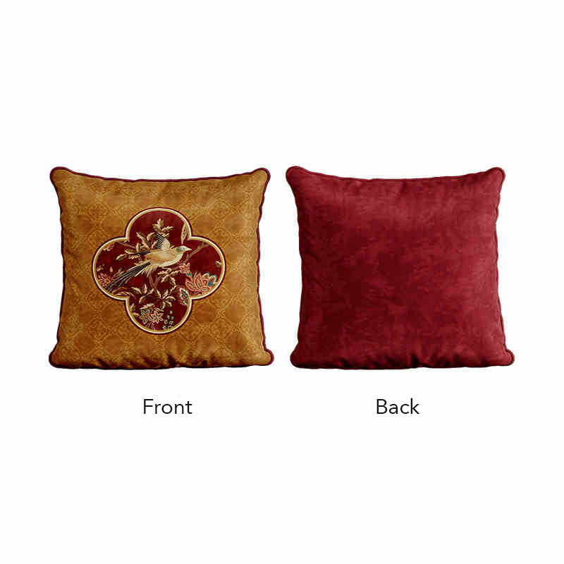 Chinese Red Cushion Series - Gourd / Butterfly / Lantern / Square Shaped Throw Pillow for Home Decor-05