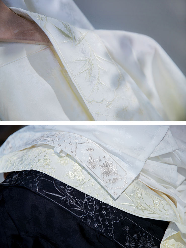 Chinese Style Retro Floral Pattern Embroidery Women's Long Sleeve Mandarin Collar Shirt Hanfu Top-06