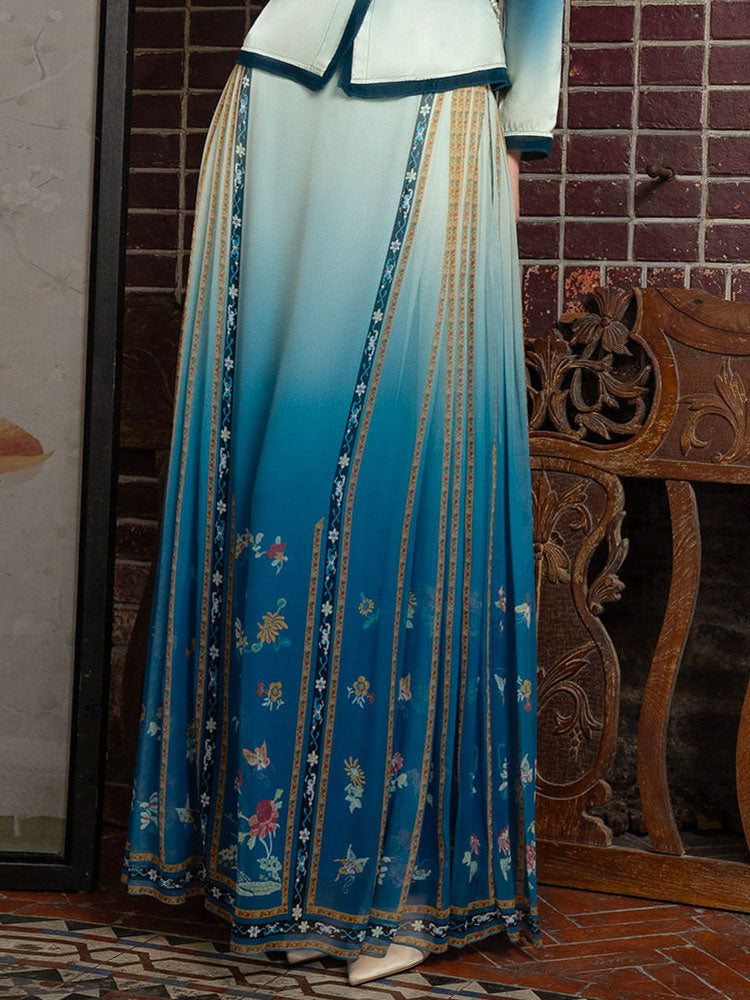 Silk-Printed Modernized Mamian Skirt | Neo-Chinese Spring/Summer Skirt | Multi-Color-11
