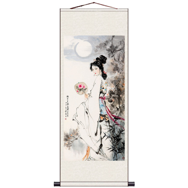 "Depiction of Ancient Court Ladies" - Traditional Chinese Painting Reproduction Classical Silk Scroll Hanging Wall Decor-06