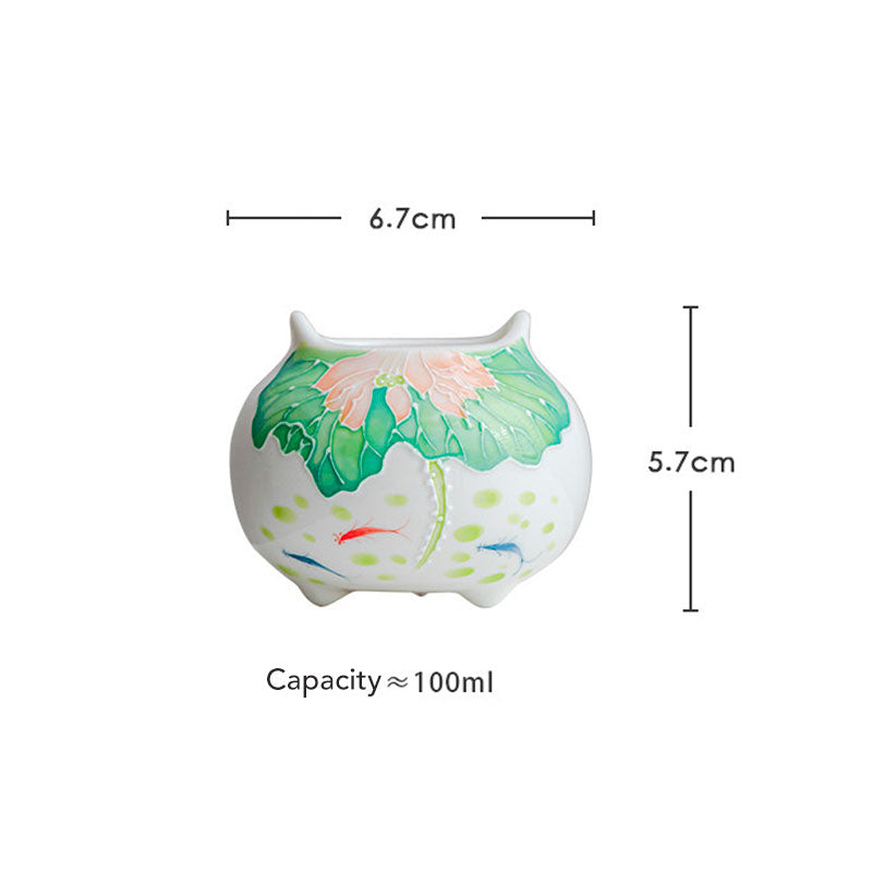 Hand-Painted Koi & Lotus Porcelain Incense Burner (100 ml)-05