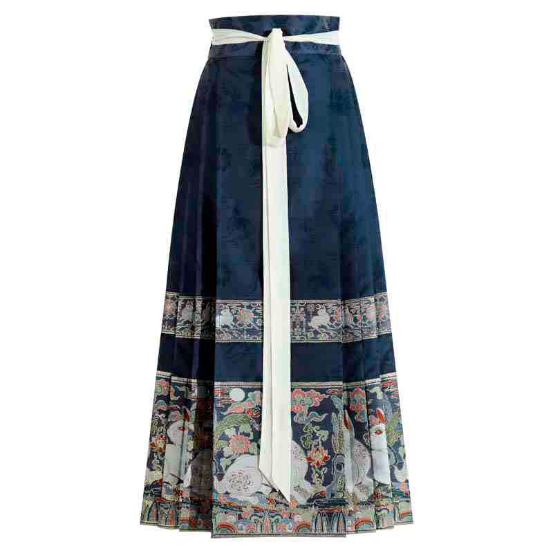 Jade Rabbit Gazing at the Moon - Ming Dynasty Style Hanfu Mamianqun Skirt Set-07