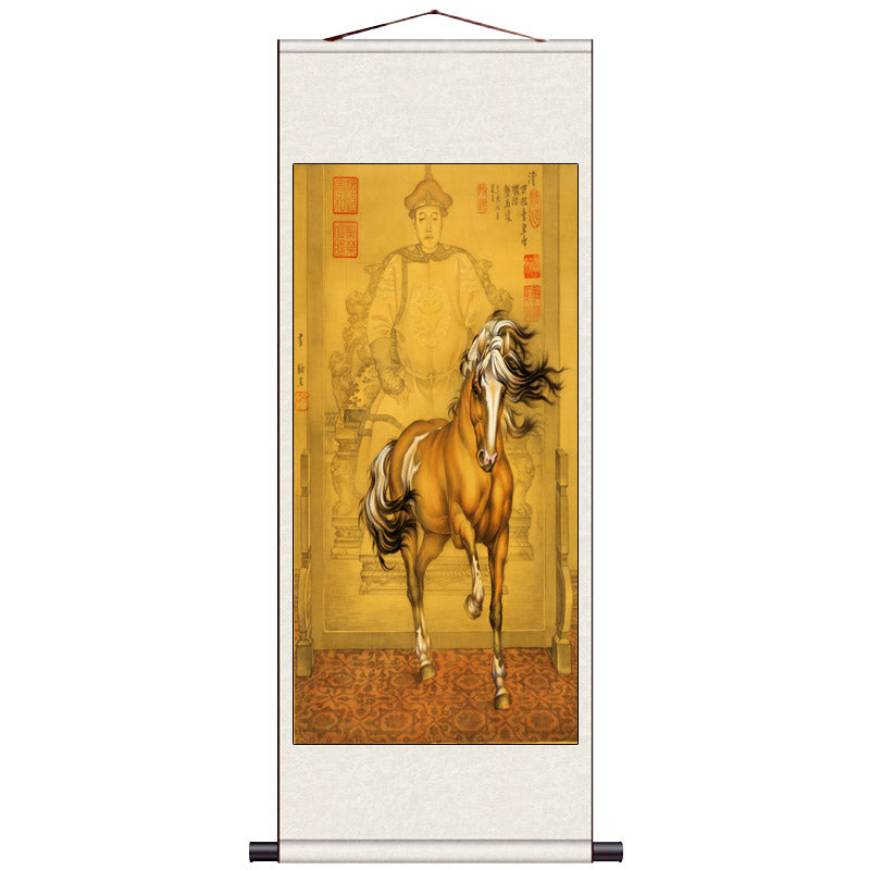 "Ma Dao Cheng Gong" Success Galloping In Silk Scroll Hanging Painting Reproduction Business Gift-08