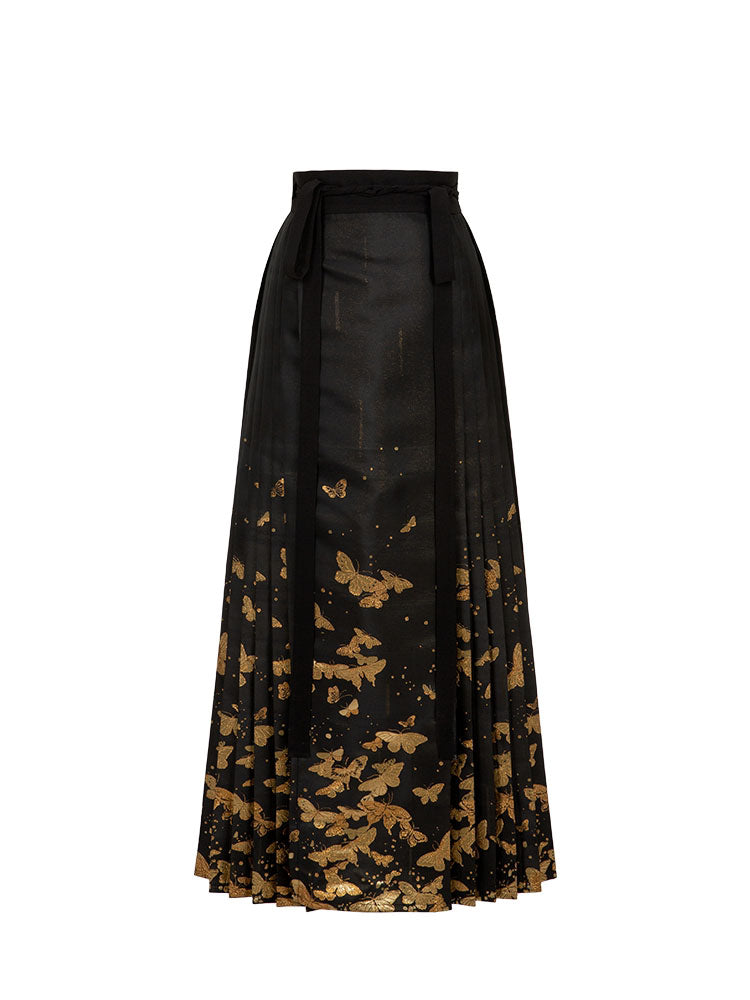 Golden Butterfly in a Dream - Mamianqun Hanfu Skirt-05