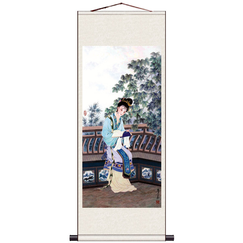 "Depiction of Ancient Court Ladies" - Traditional Chinese Painting Reproduction Classical Silk Scroll Hanging Wall Decor-07