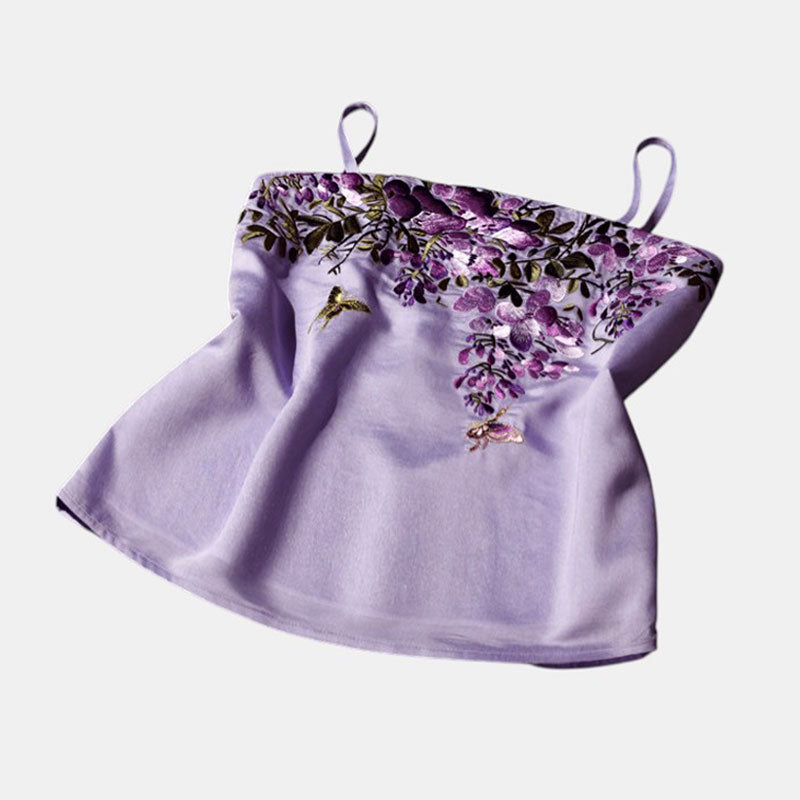 Wisteria Embroidered Camisole - Hanfu Inner Layer Top-07