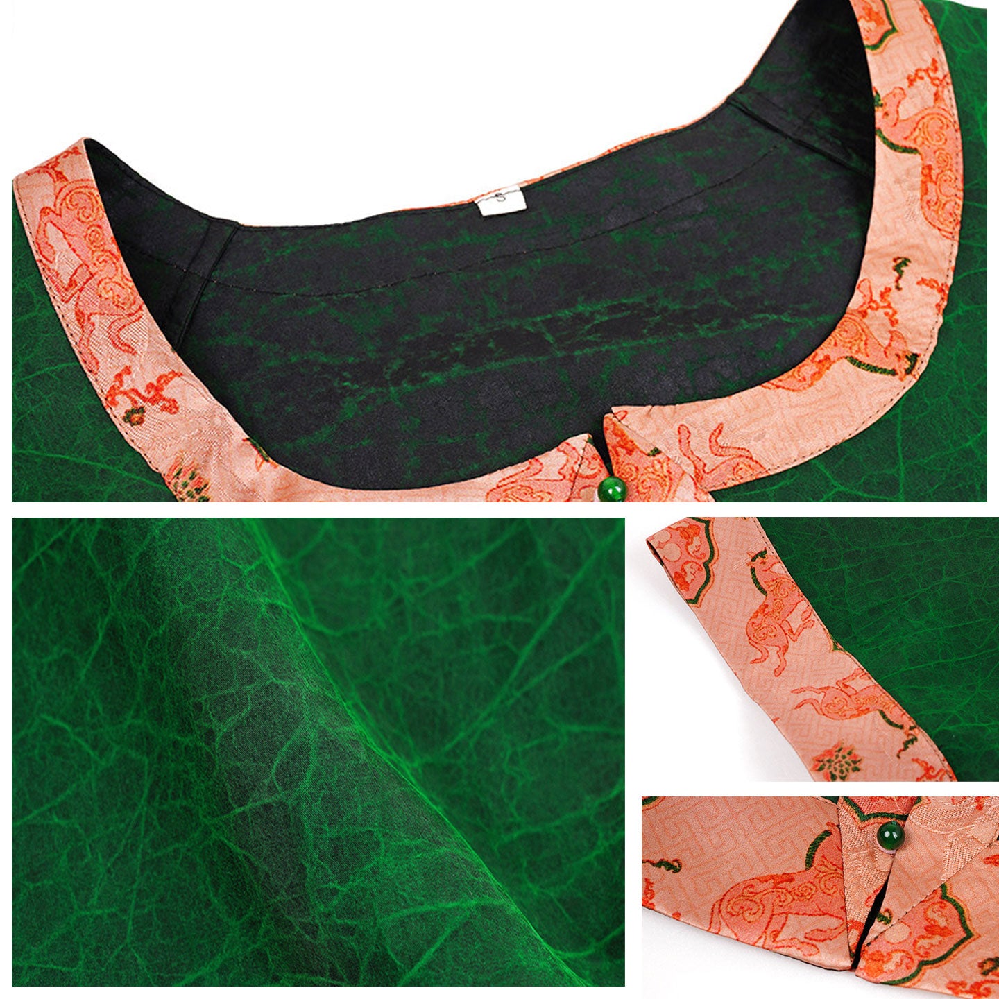 Chinese Jacquard Mulberry Silk Short Sleeve Top-06
