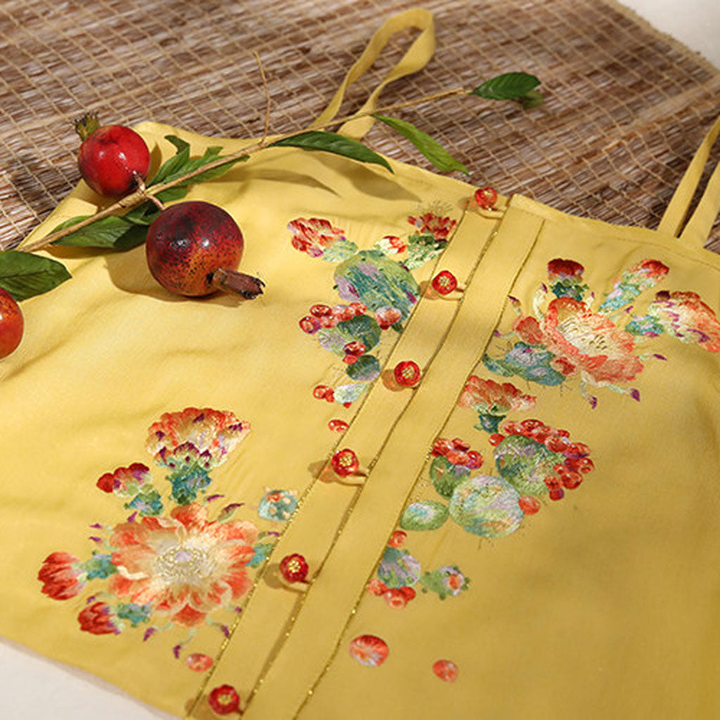 Embroidered Hanfu Inner-Layer Camisole - Cactus Blossom-05