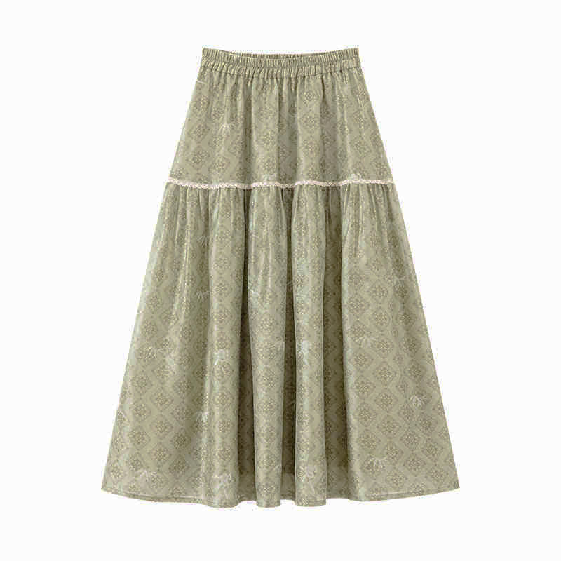 Green Hanfu Skirt Set Inspired by Bamboo Shadows Garden Painting-09