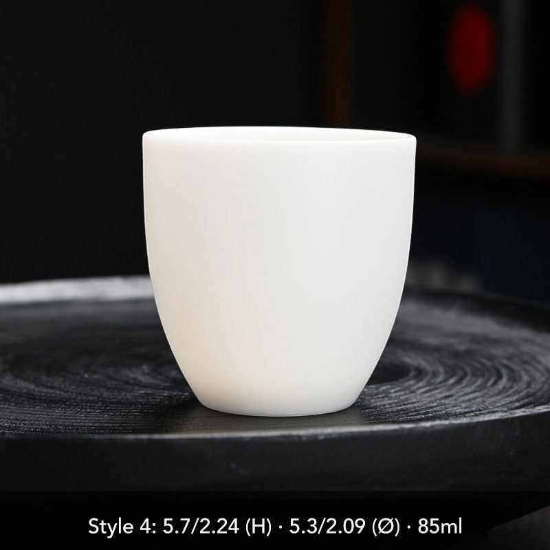 Dehua Ivory-White Matte Porcelain Tea Tasting Cup (5 Styles)-07