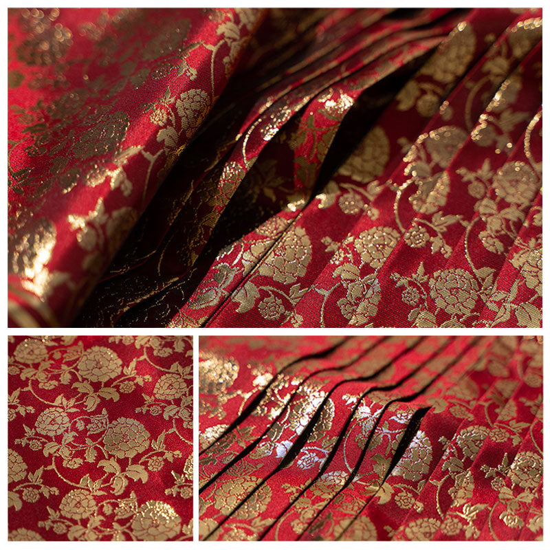Dragon in Motion - Ming-Inspired Zhuanghua Brocade Mamian Skirt-05