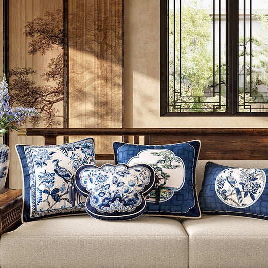 Chinese Classic Blue and White Cushion Series Butterfly/Gourd/Square Cushion Pillows Home Decor-03