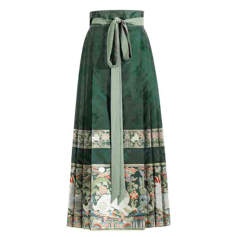 Jade Rabbit Gazing at the Moon - Ming Dynasty Style Hanfu Mamianqun Skirt Set-08