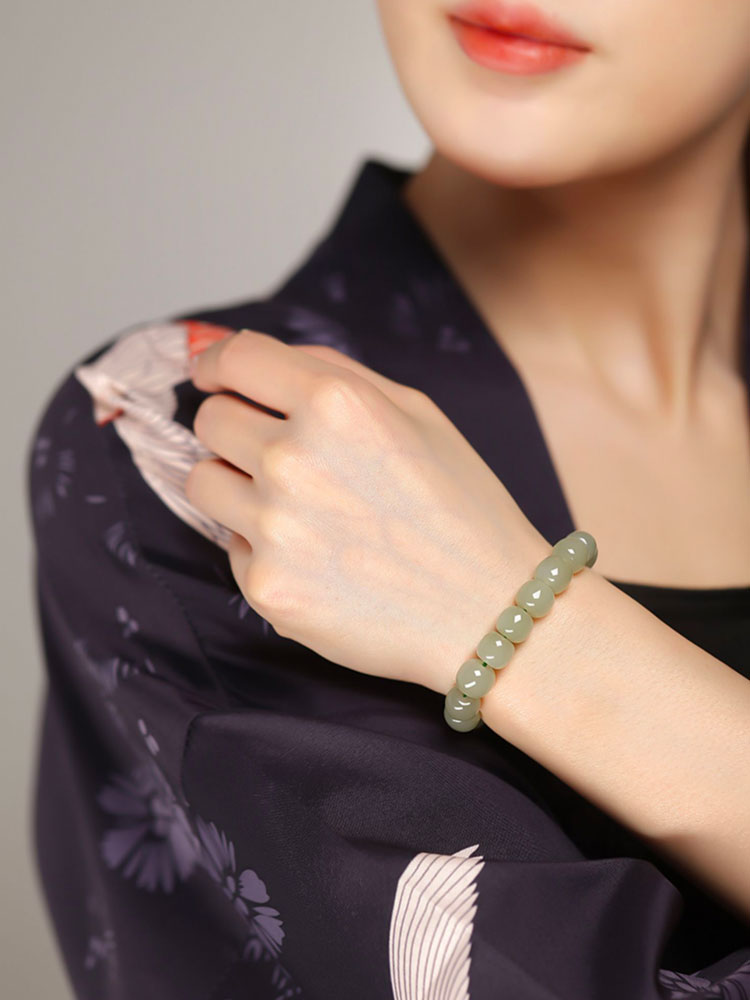 Minimalist Classic Style Natural Hetian Qingshui Jade Bracelet for Women Chinese Jewelry Gift-08