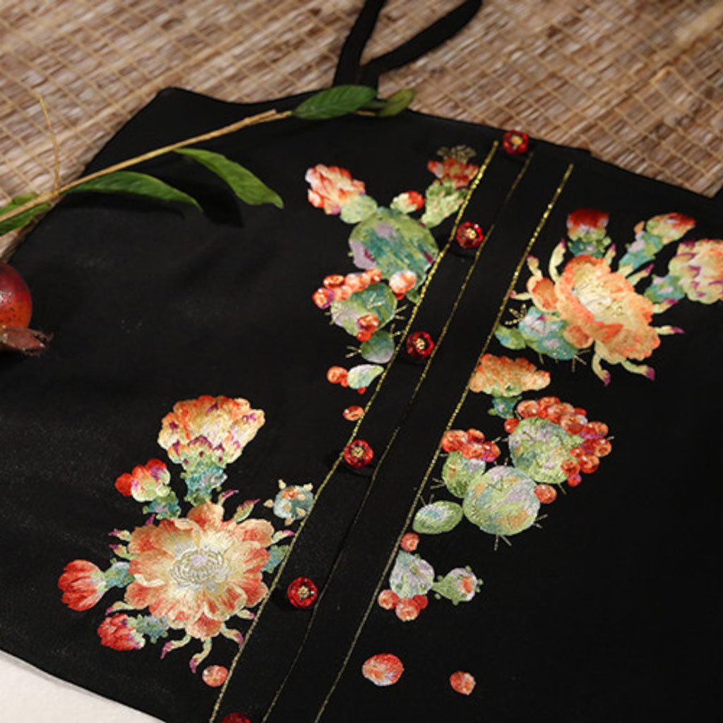 Embroidered Hanfu Inner-Layer Camisole - Cactus Blossom-09