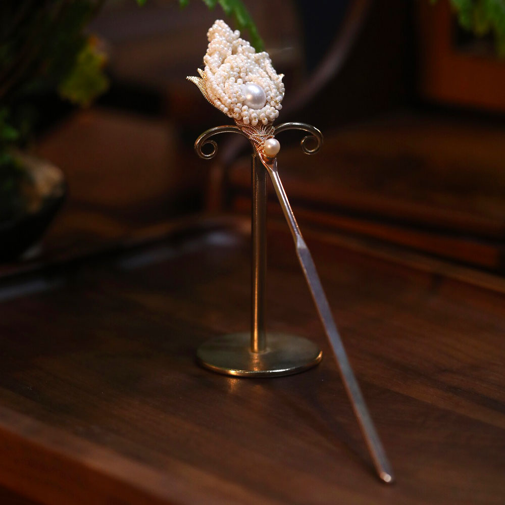 Chinese Phoenix Tail Pearl Hairpin & Hair Clip-11