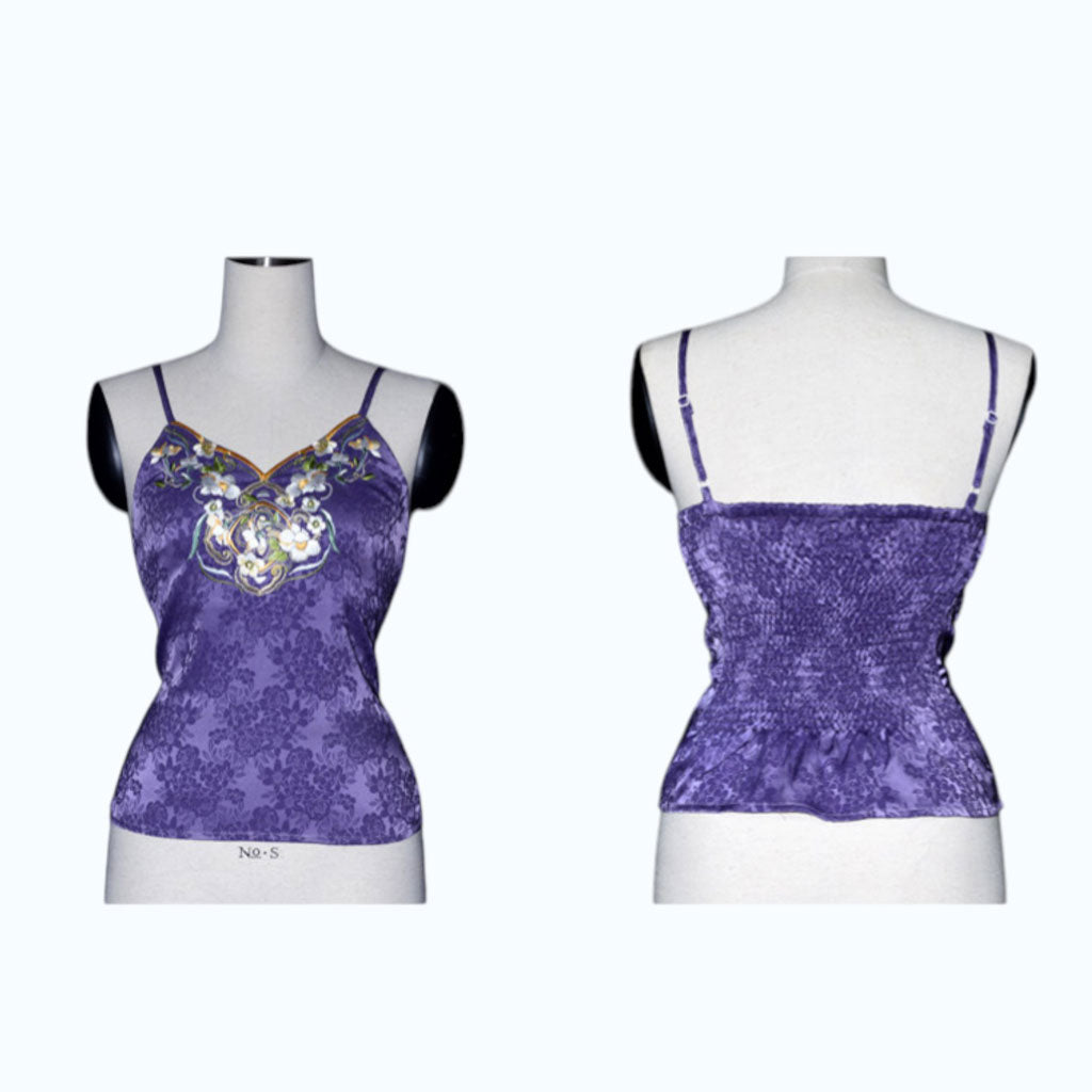 Chinese Style Jasmine Embroidered Hanfu Inner-Layer Camisole - Jacquard Satin-03