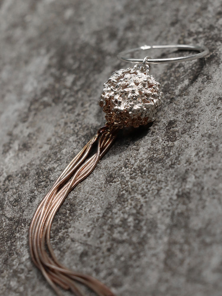 Openwork Blossom Earrings – S930 Handforged Chinese Lantern/XiuQiu Sterling Silver Drops with Tassels-06