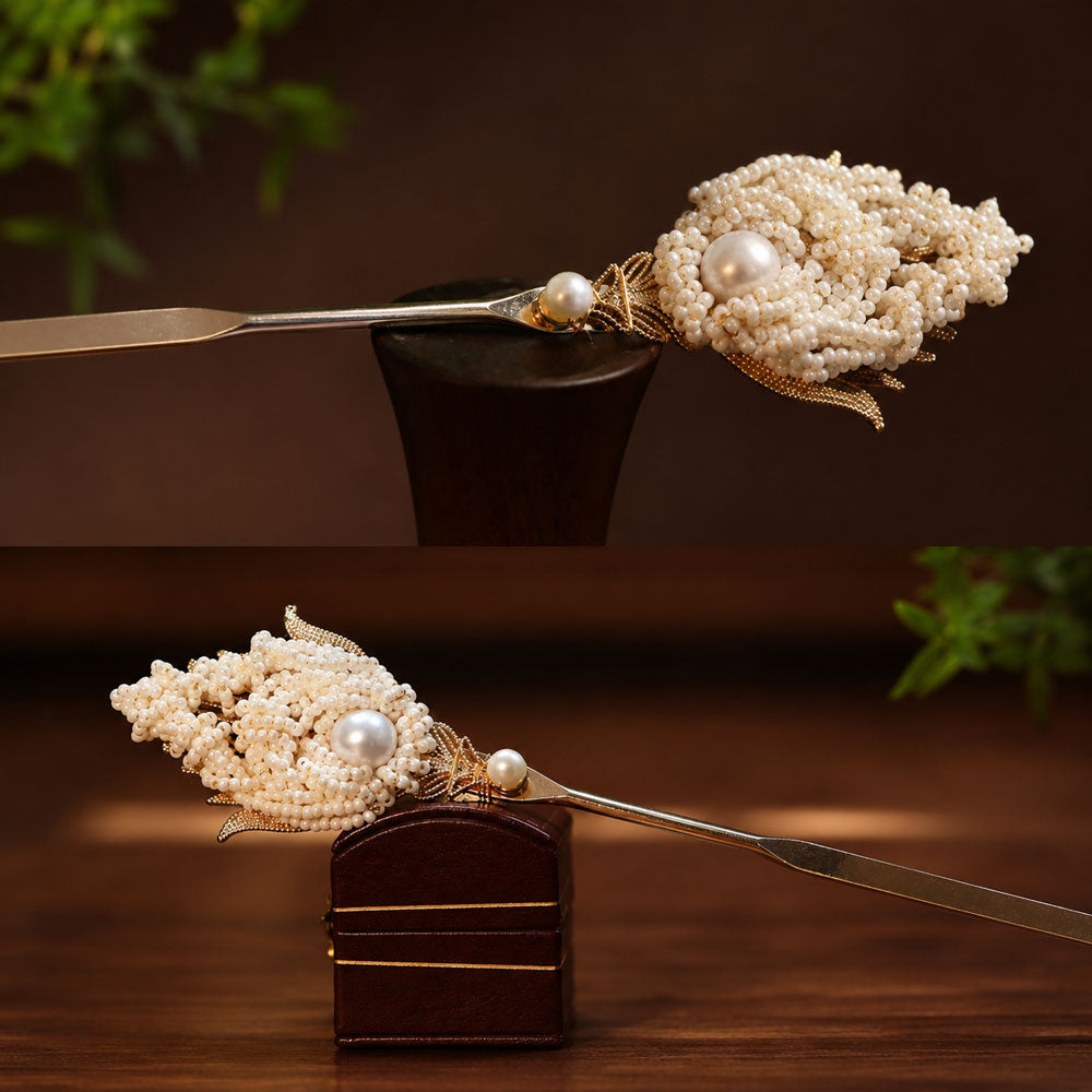 Chinese Phoenix Tail Pearl Hairpin & Hair Clip-06