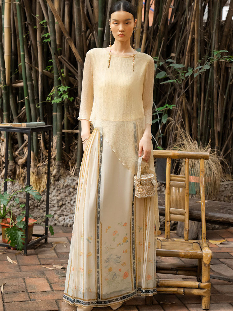 Silk-Printed Modernized Mamian Skirt | Neo-Chinese Spring/Summer Skirt | Multi-Color-16