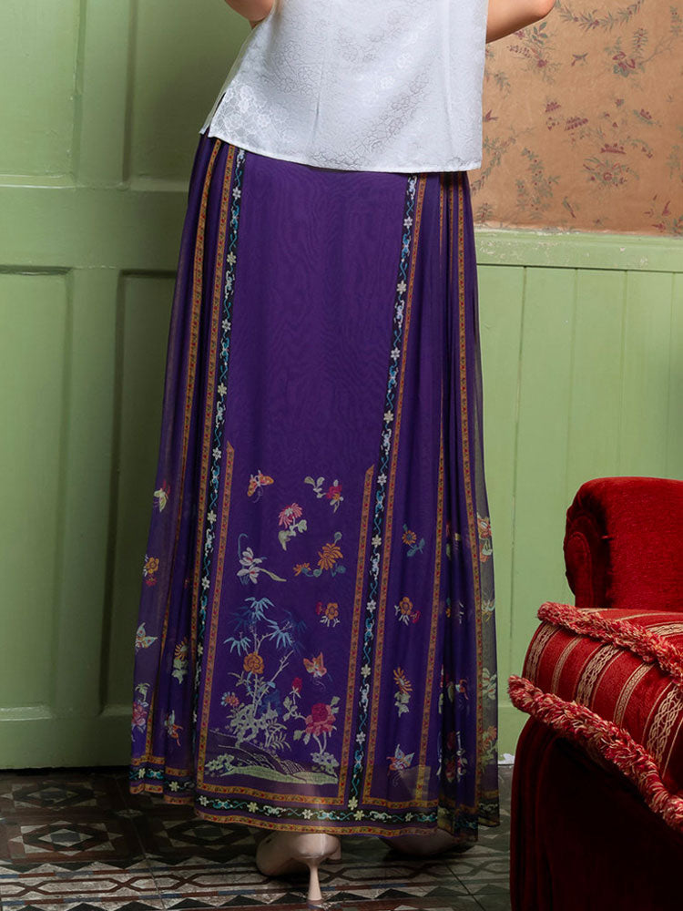 Silk-Printed Modernized Mamian Skirt | Neo-Chinese Spring/Summer Skirt | Multi-Color-07