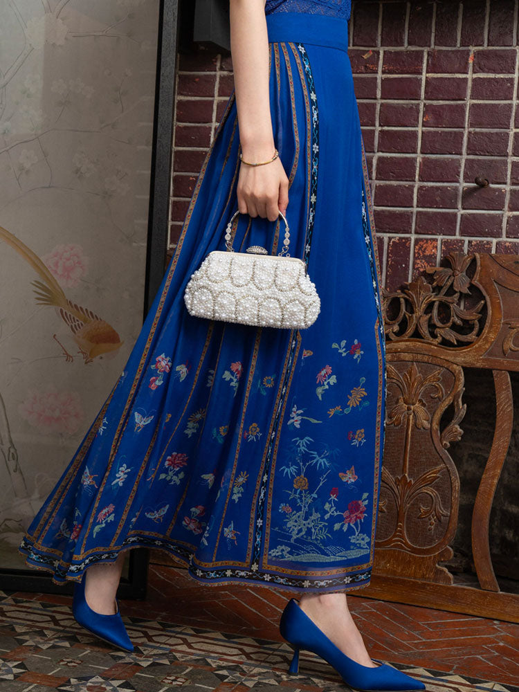 Silk-Printed Modernized Mamian Skirt | Neo-Chinese Spring/Summer Skirt | Multi-Color-15