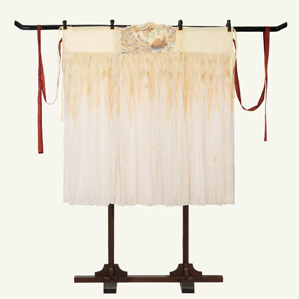 BlueDail Pure Hand Broderie「Belle apparence et cœur pur」White Phoenix Brodé Tang Style Daily Wear Hanfu Clothing