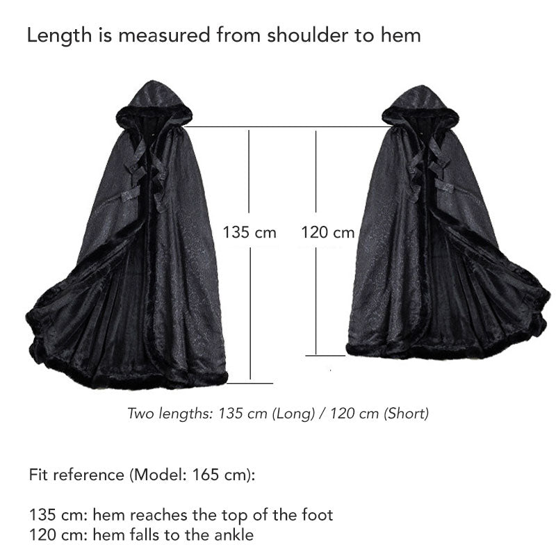 Classic Chinese Cloud & Floral Jacquard Long Cloak Cape